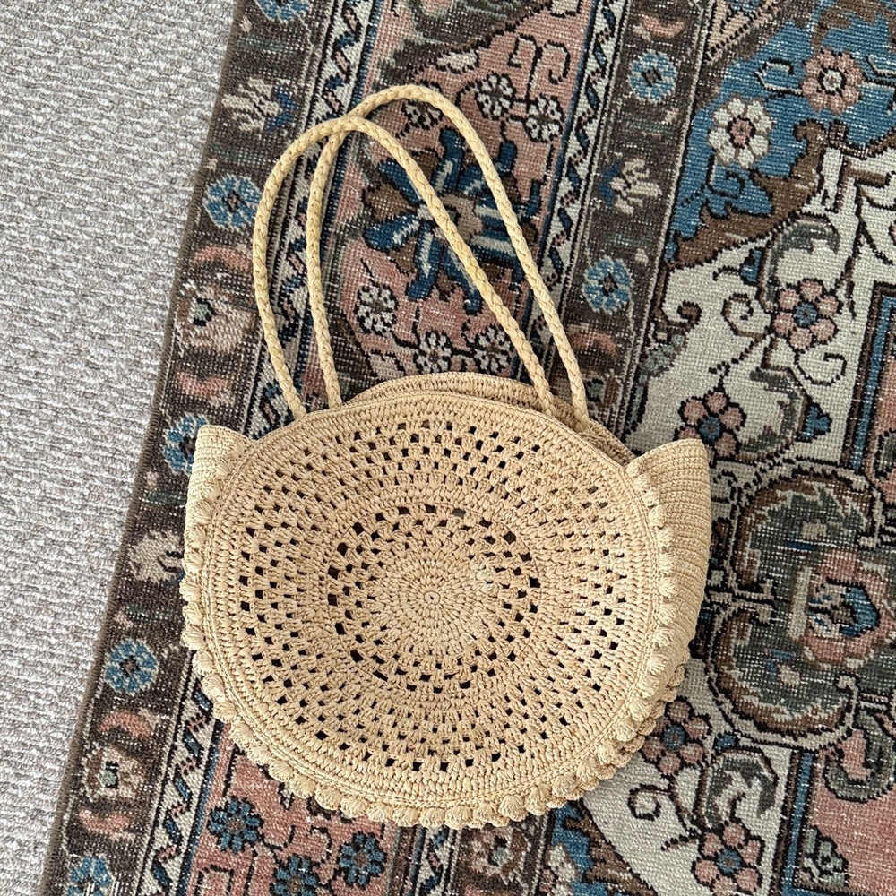 Sezane June Tote Straw Round Bag